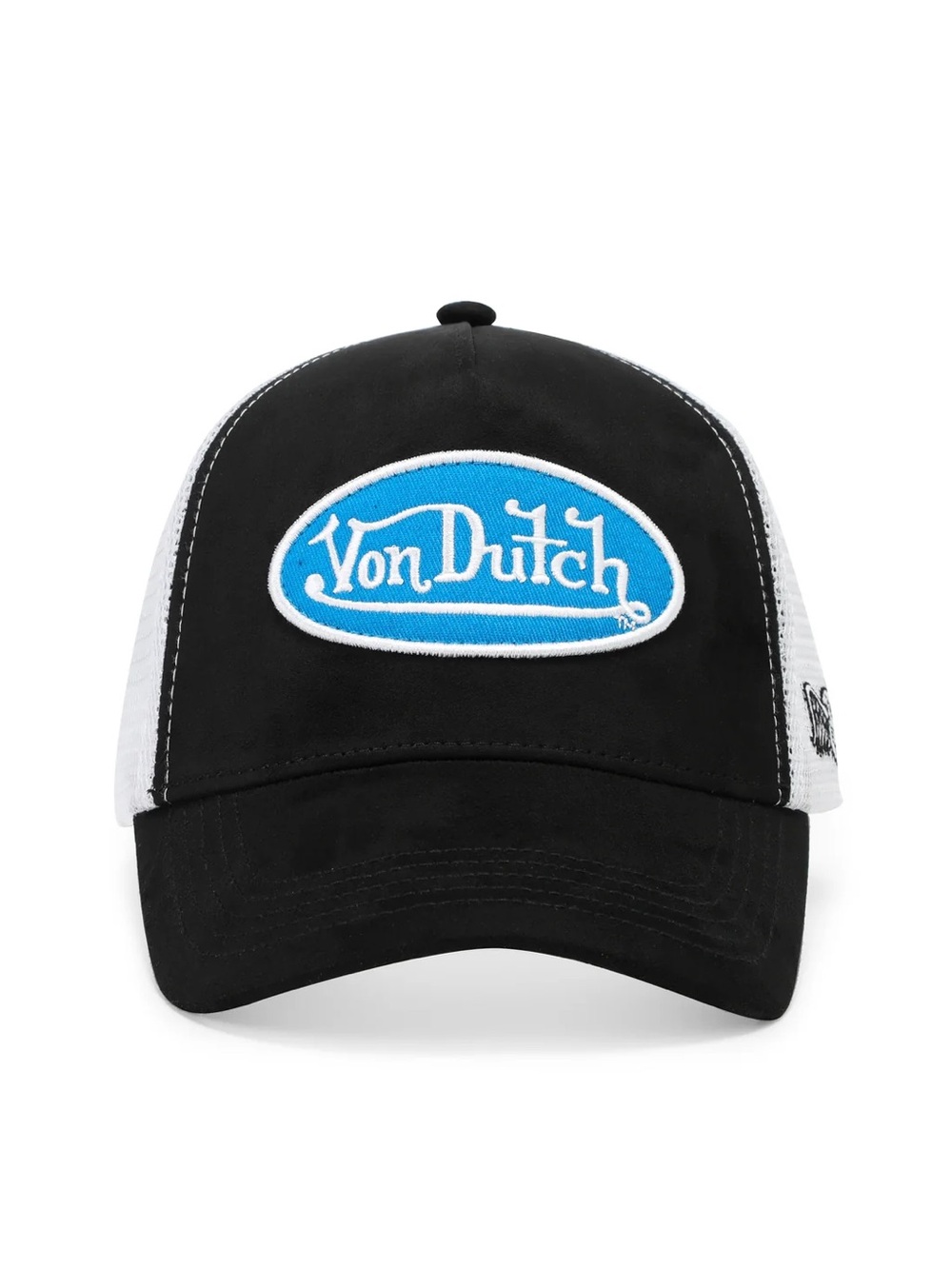 Von Dutch Navy & Black Trucker Cap with Light Blue Logo Patch